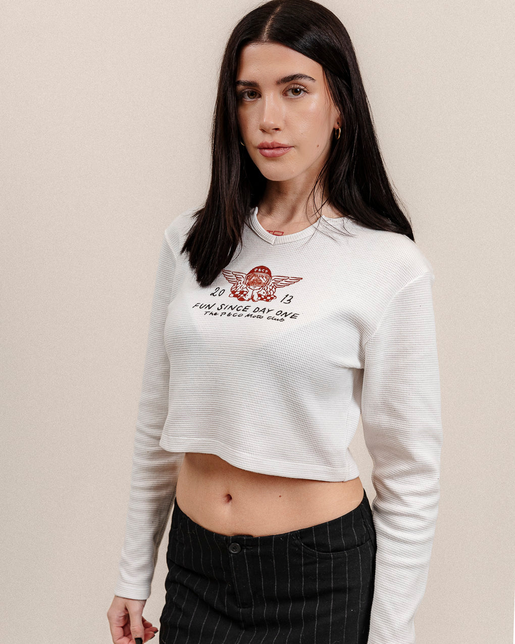 White Waffle Henley