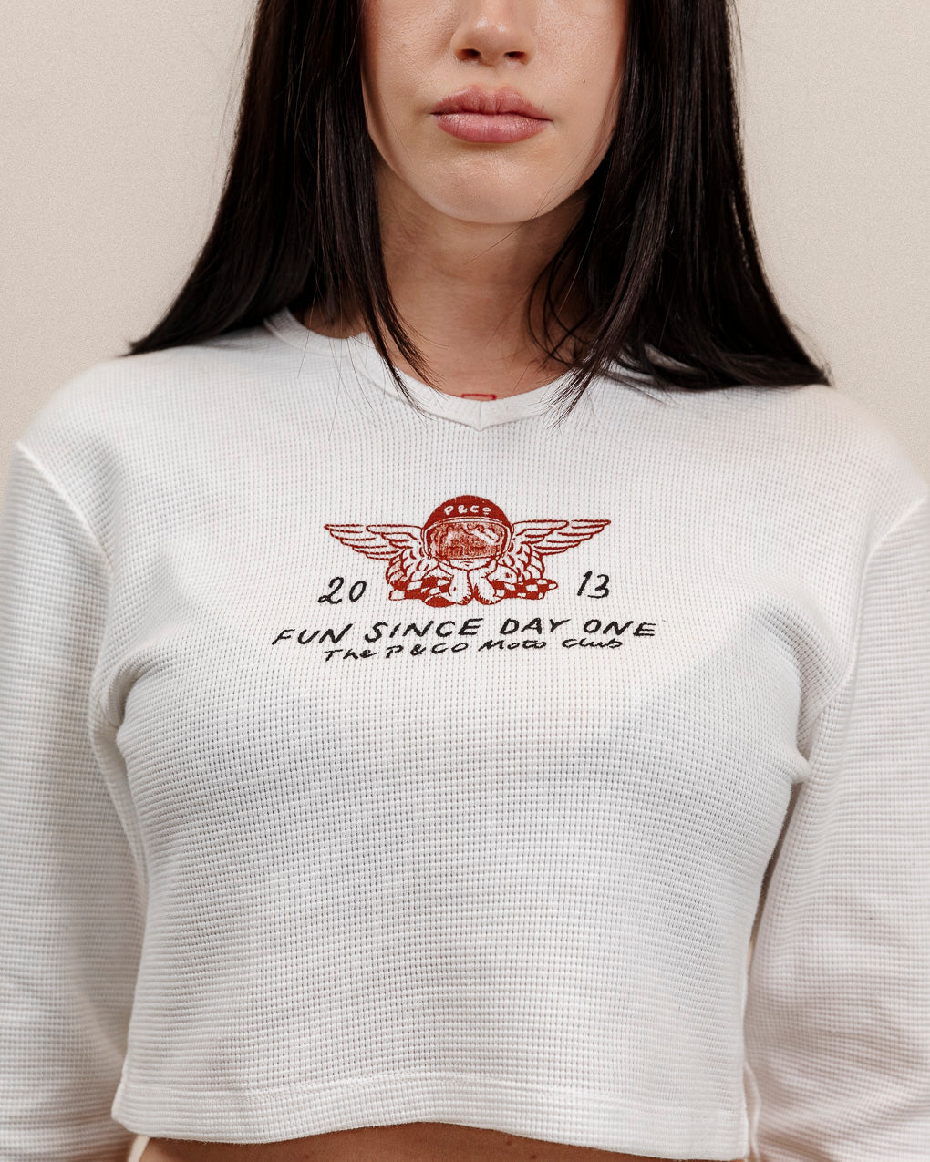 White Waffle Henley
