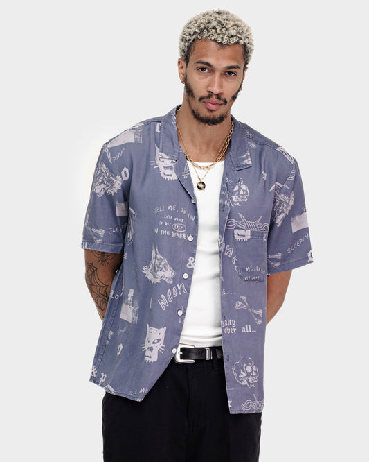 Blue  Bowling Shirt