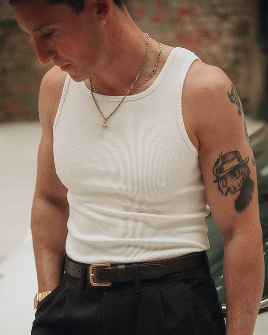 White Ribbed Vest