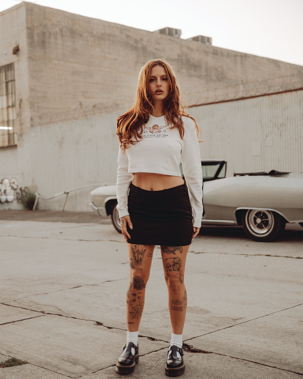 White Waffle Henley